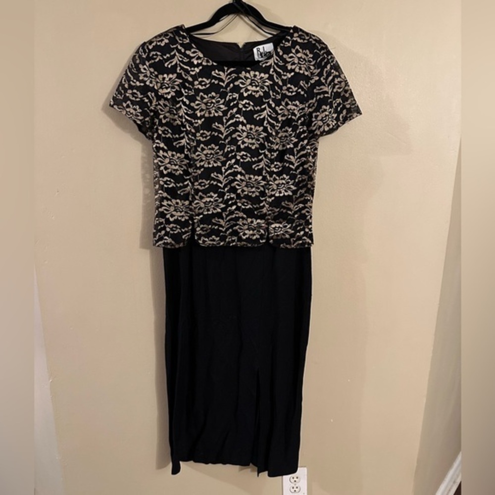 R. J. Co. Women Lace Dress Black Size 10